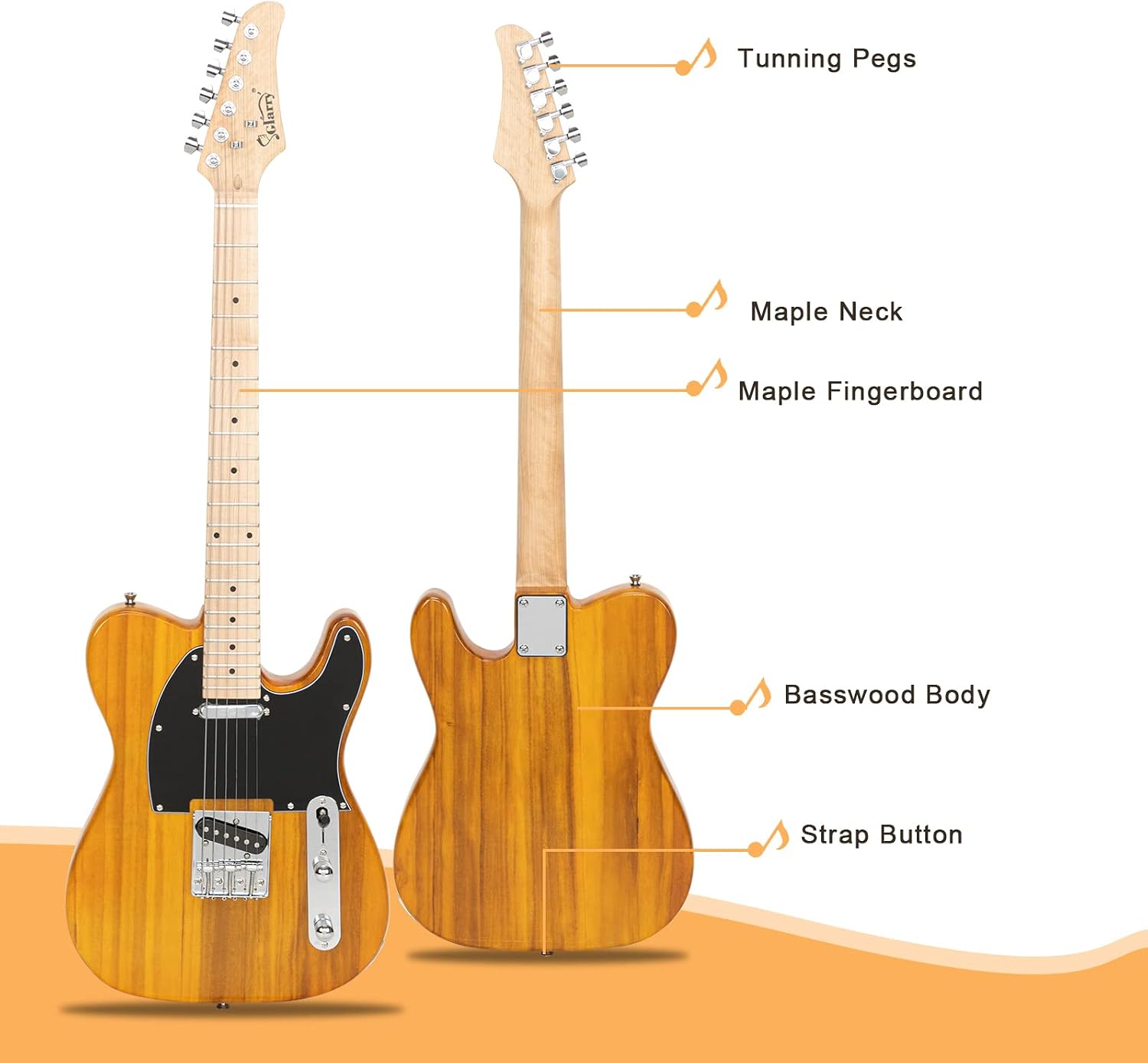 3. 121 Sclarry
Tuning Pegs
Maple Neck
Maple Fingerboard
Basswood Body
Strap Button