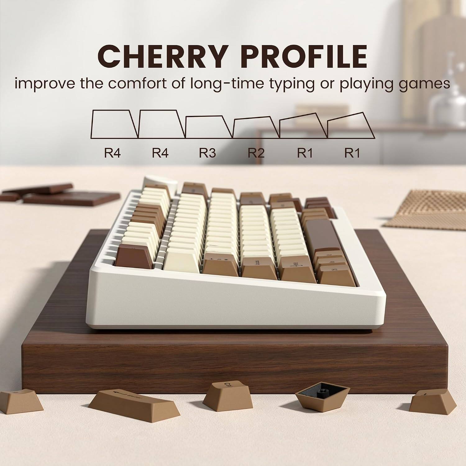 CHERRY PROFILE  
improve the comfort of long-time typing or playing games  
R4 R4 R3 R2 R1 R1