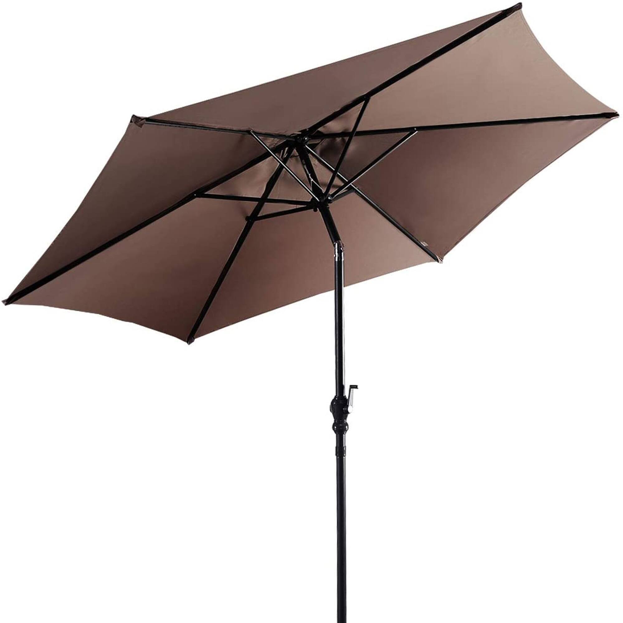 Alt View 8. Gymax - Gymax 9 Ft Patio Table Market Umbrella Yard Outdoor w/ Heavy-duty Umbrella Base Tan - Tan.