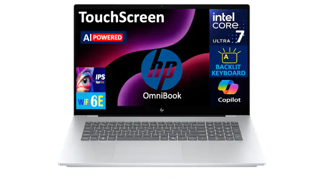 TouchScreen  
AI POWERED  
IPS  
intel CORE 7  
ULTRA  
BACKLIT KEYBOARD  
WiFi 6E  
Copilot  
OmniBook