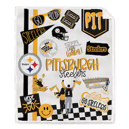 Pegasus - Pittsburgh Steelers 60" x 70" Loco Fan Ultra Cozy Sherpa Blanket - Multicolor