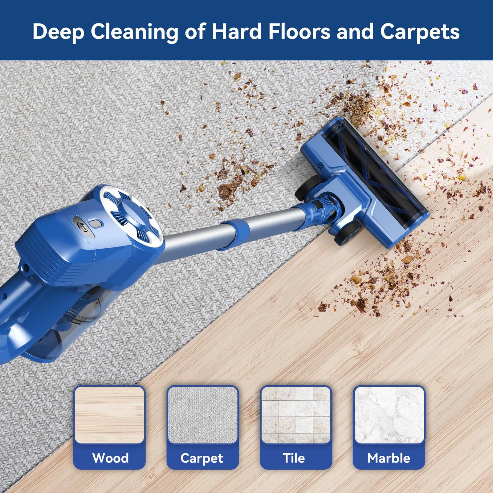 Deep Cleaning of Hard Floors and Carpets

- Wood
- Carpet
- Tile
- Marble