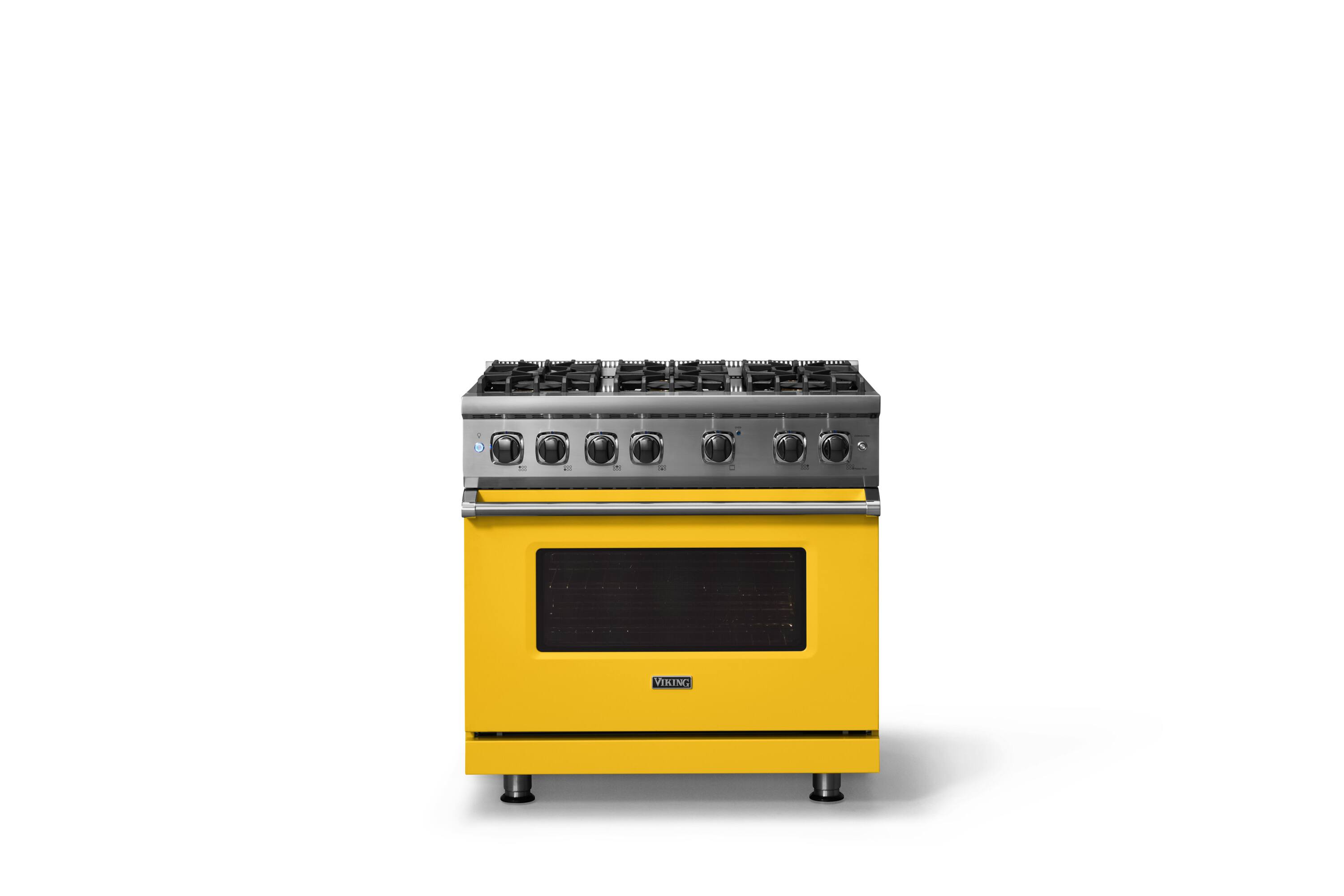 Alt View 1. Viking - 36"W./24"D. 5.1 Cu. Ft.  Gas Sealed Burner Range-6 Burners-Daffodil-LP - Daffodil.