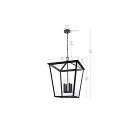 Elegant Lighting - Oxford 7 inch Outdoor Pendant - Black