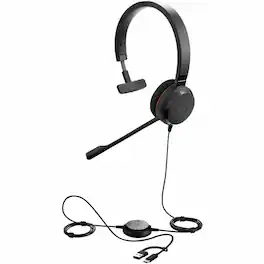 Jabra - Evolve 30 II Headset - Microsoft Teams Certification - Stereo - USB Type C, USB Type A, Mini-phone (3.5mm) - Wired - Red