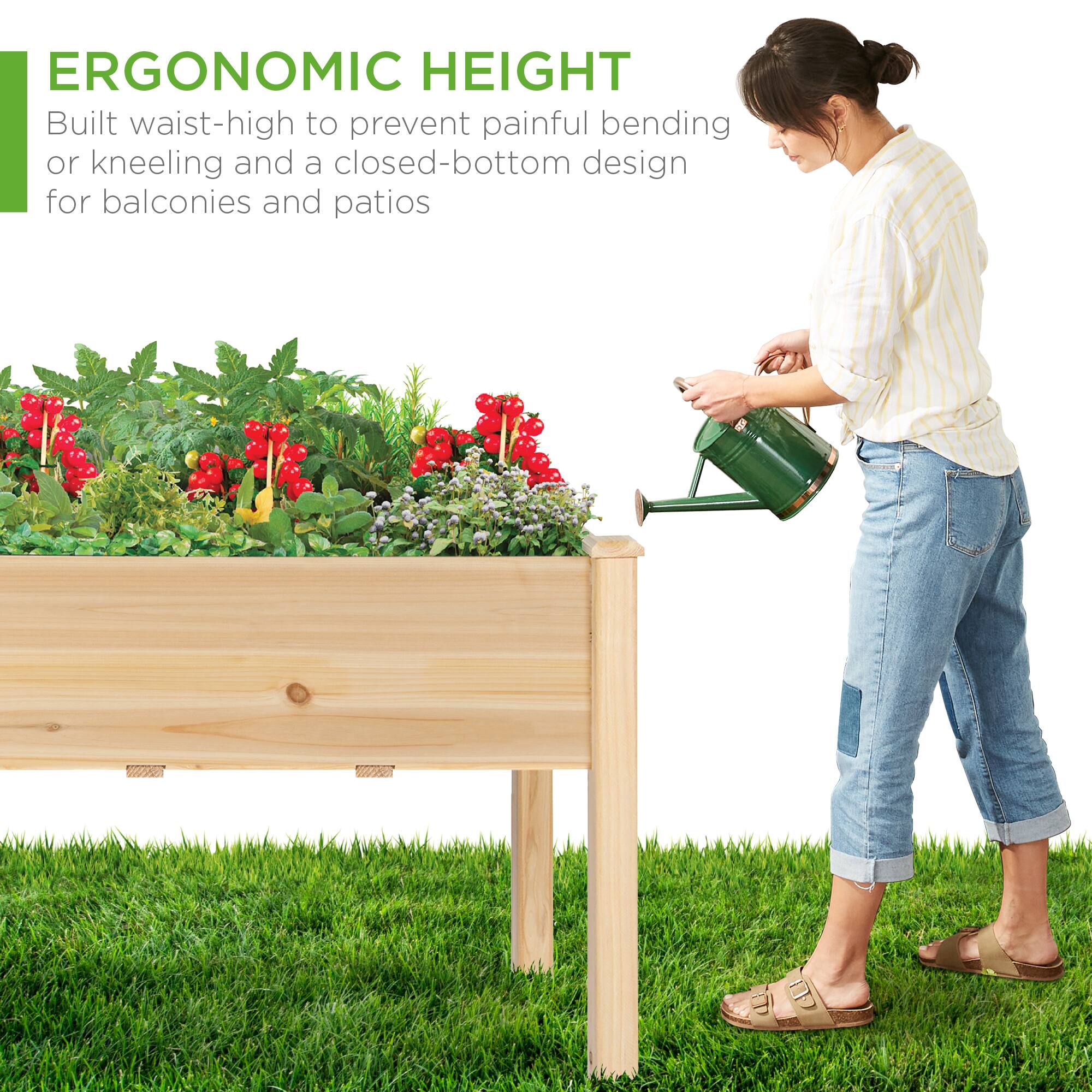 ERGONOMIC HEIGHT  
Built waist-high to prevent painful bending or kneeling and a closed-bottom design for balconies and patios