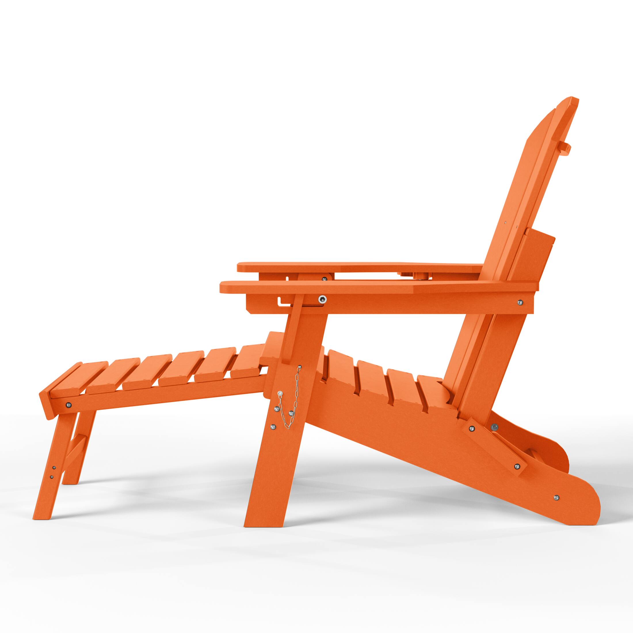 Alt View 1. WestinTrends - WestinTrends Malibu Folding Adjustable Adirondack Chair with Retractable Ottoman and Cup Holder - Orange.