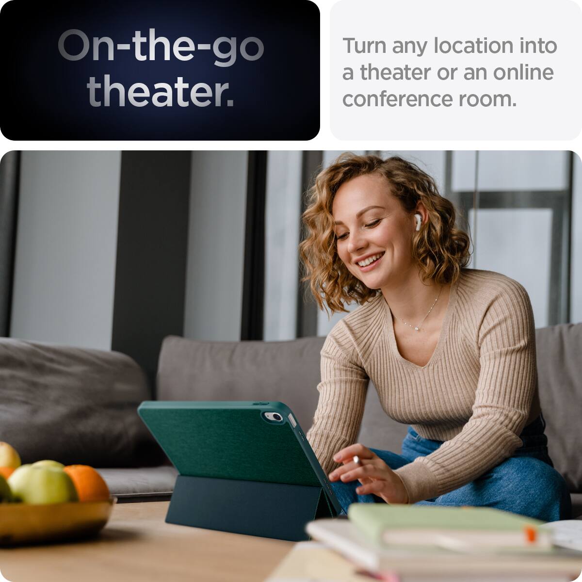 On-the-go theater.  
Turn any location into a theater or an online conference room.