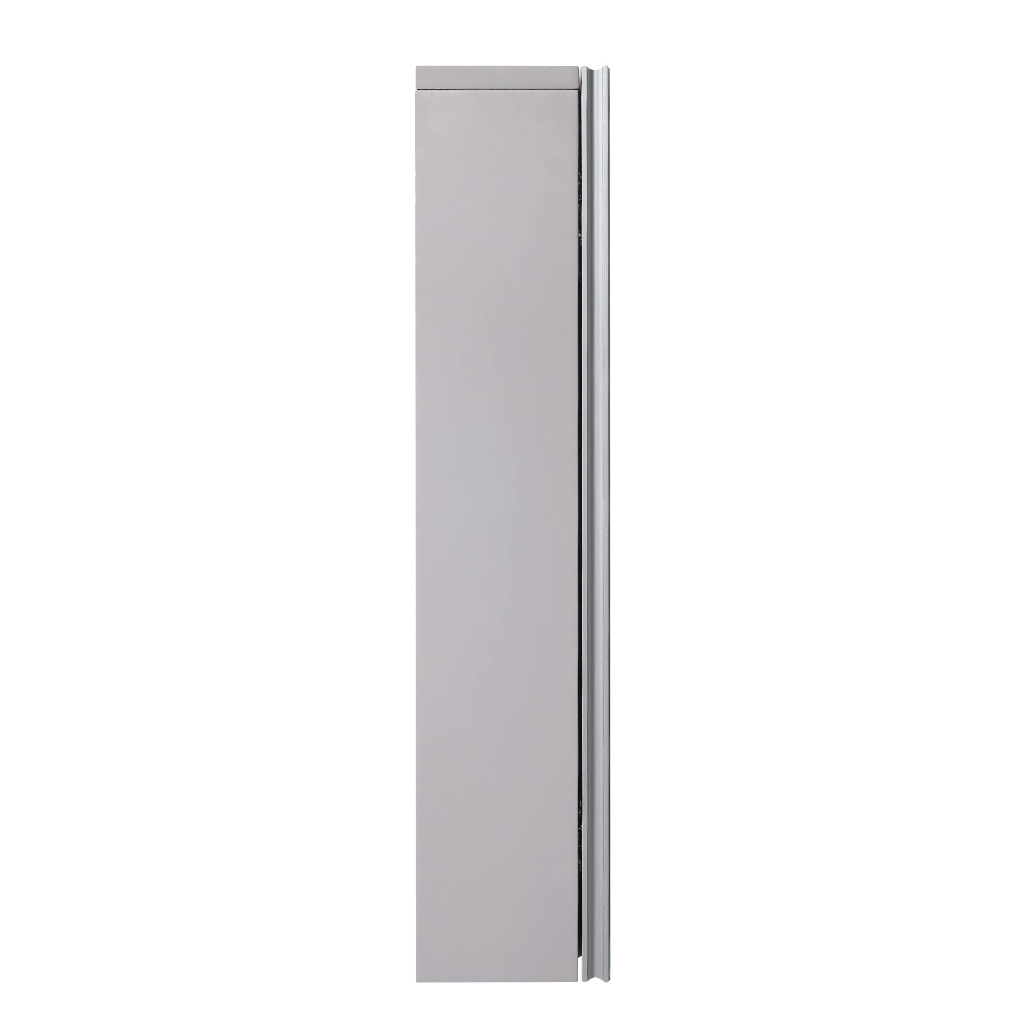 Alt View 9. WELLFOR - 36 in. W x 28 in. H Rectangular Dimmable Anti-fog LED Wood Surface Mount Medicine Cabinet with Mirror - Gray.