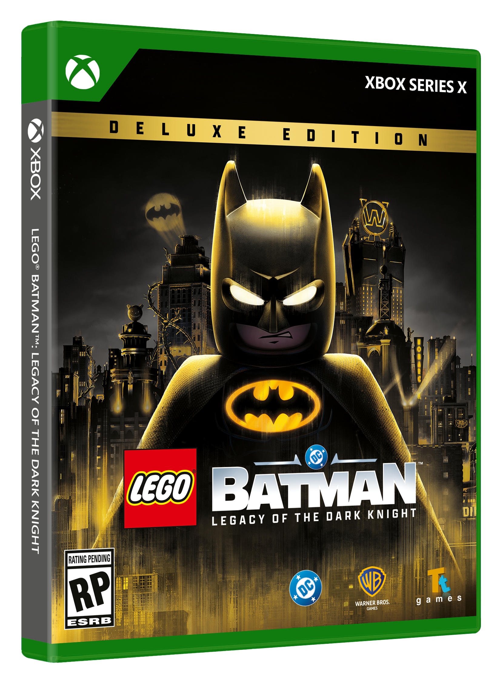 XBOX SERIES X  
LEGO BATMAN: LEGACY OF THE DARK KNIGHT DELUXE EDITION  
RATING PENDING RP  
ESRB  
DC  
WARNER BROS GAMES