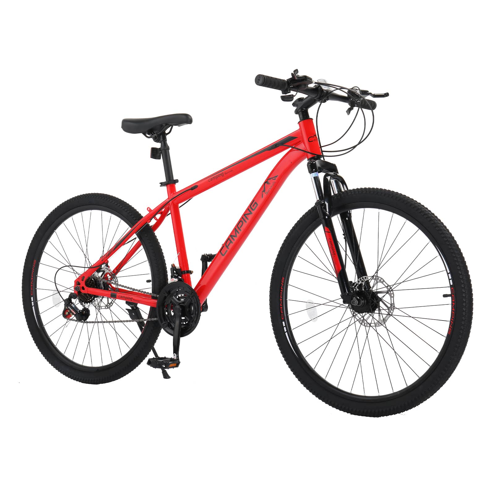 Winado - 27.5" Mountain Bike 21 Speed Bikes for Adults, Men & Women Mountain Bike with High Carbon Steel Frame, All-Terrain Tires - Red