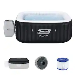 Coleman - Hawaii 4-6 Person AirJet Inflatable Hot Tub w/EnergySense Cover, 71"x28" - Black