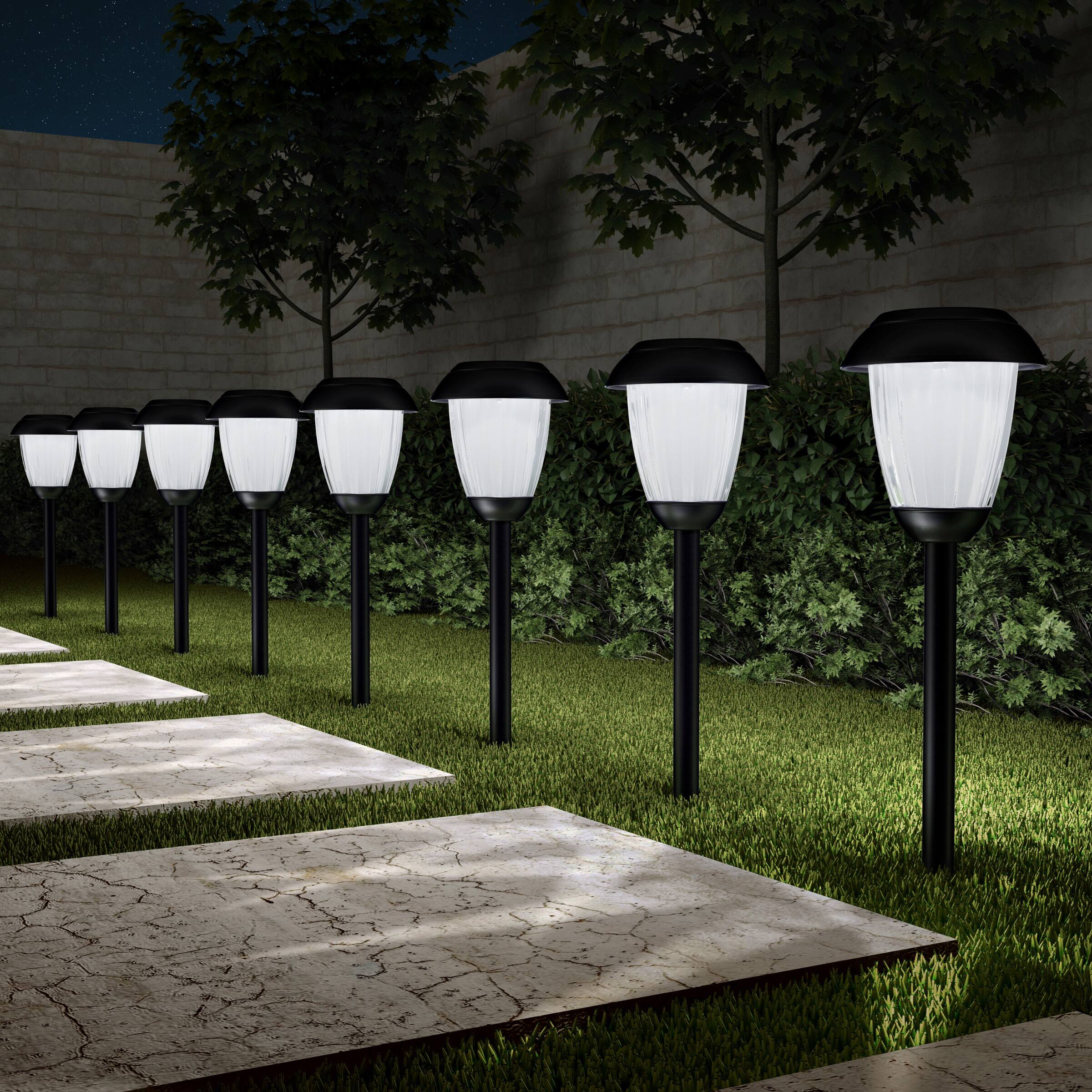 Angle. Pure Garden - 8-Piece Solar Outdoor Light Set.