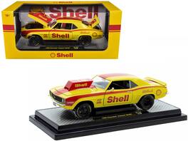 M2 - 1969 Chevrolet Camaro SS/RS "Shell Oil" Stripes Limited Edition to 6550 pieces Worldwide 1/24 - Yellow with Red