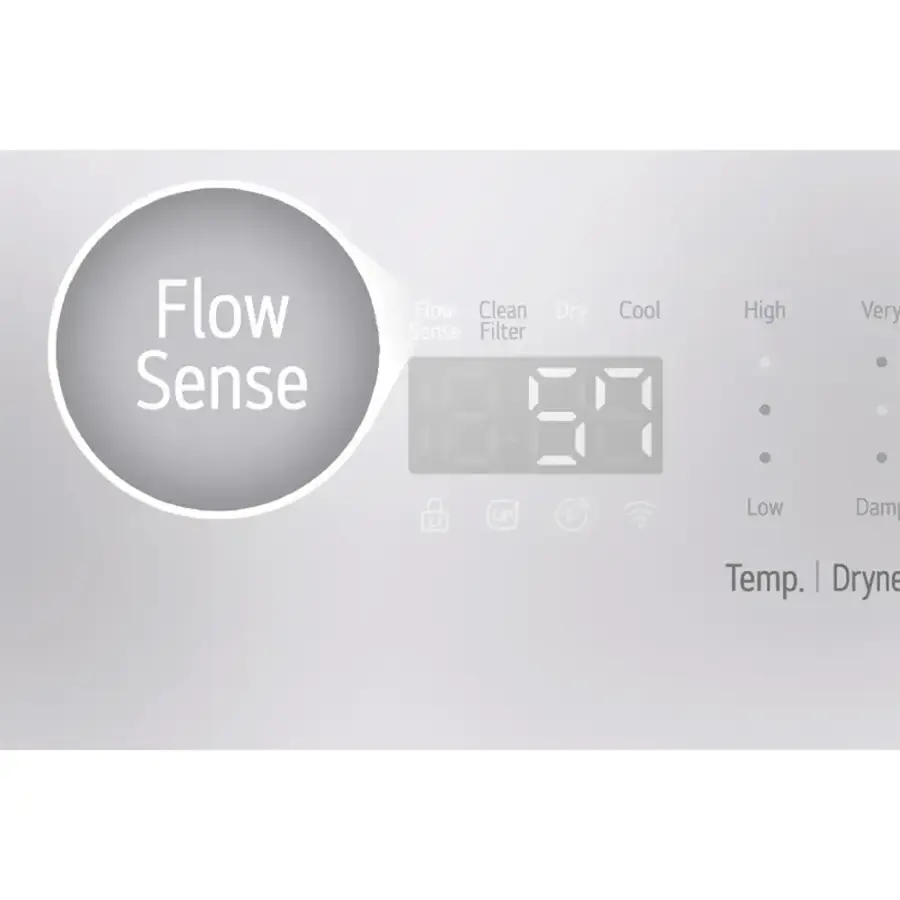 Flow Sense Flow Clean Sense Filter Dry Cool High Very Low Dam Temp. I Dryne