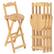 Front. Costway - Set of 4 Bamboo Folding Barstools Counter Height Dining Chairs Installation Free - Natural.