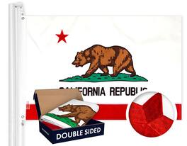 G128 - California State Flag 4x6 ft Double-Sided Embroidered 210D Polyester - Assorted Colors