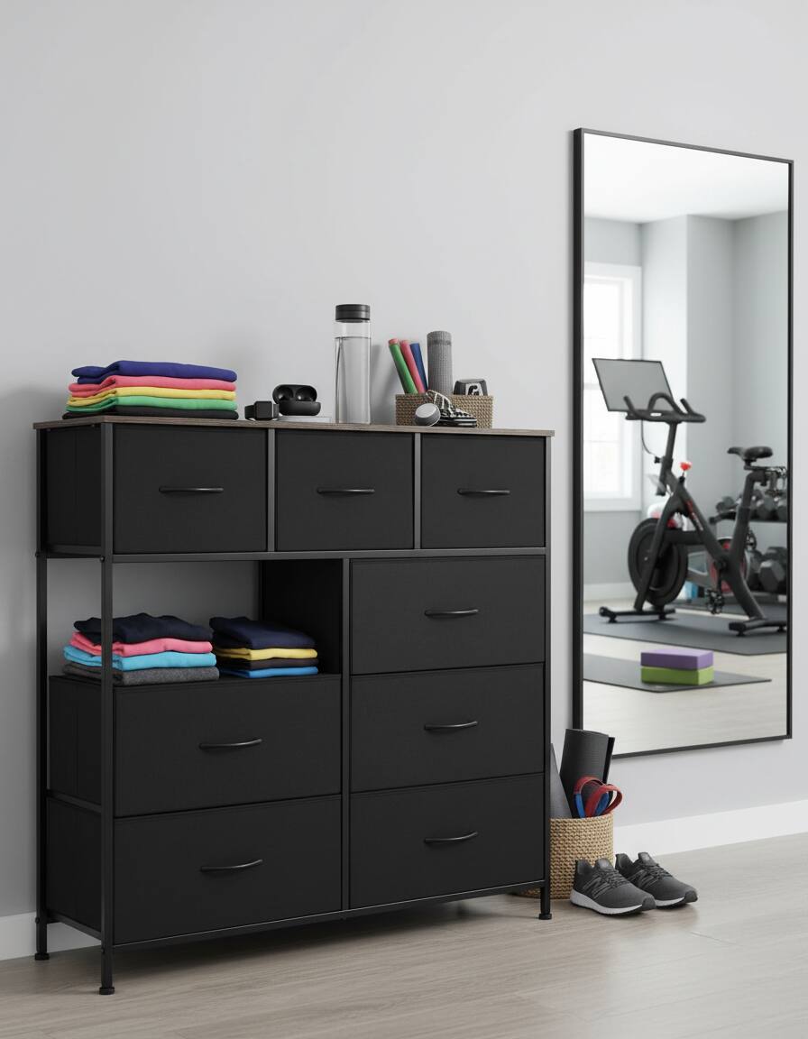 Alt View 5. AOITUN - Dresser Bedroom 9 Storage Drawers Tall for College Dorm - Organize with Ease - Black.
