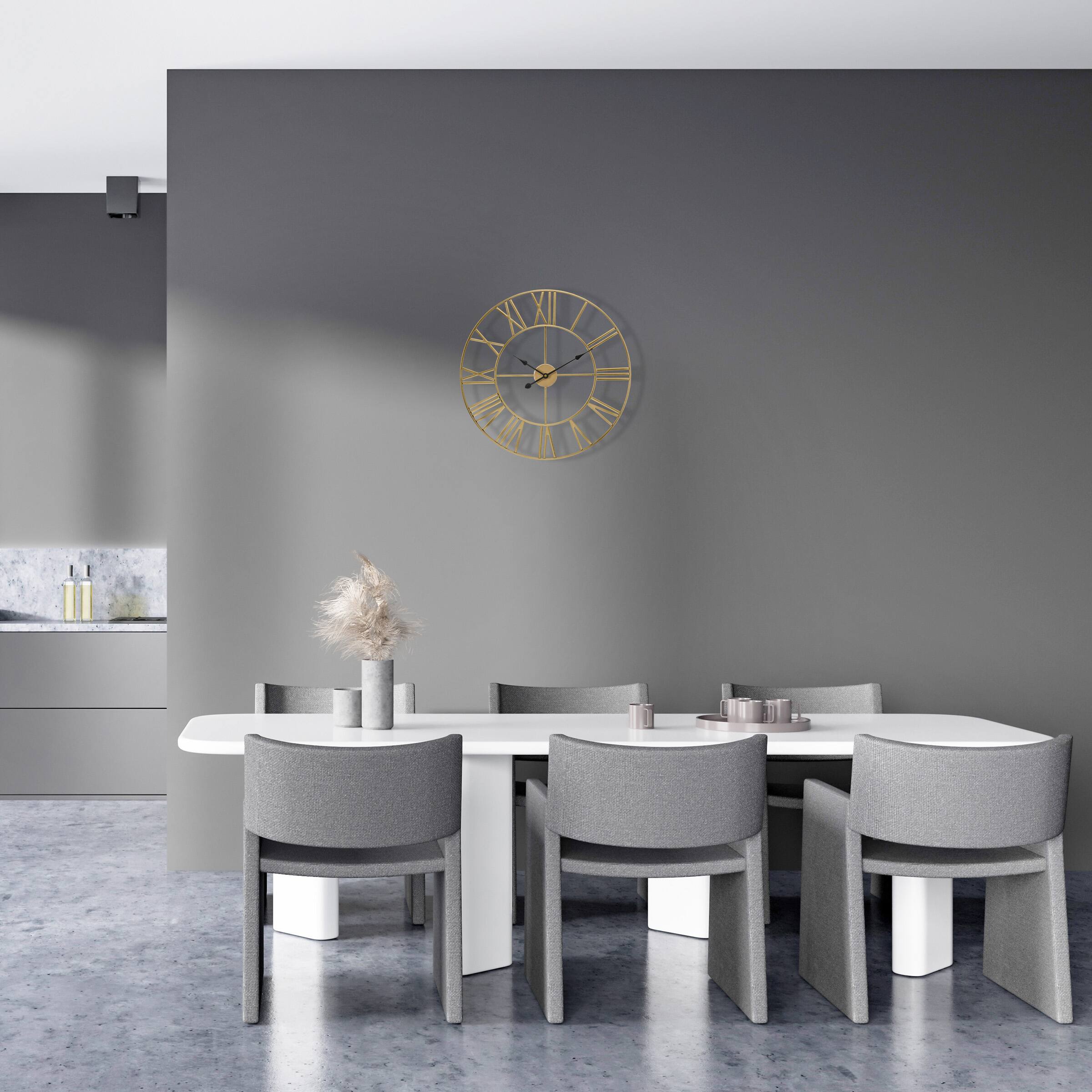 Alt View 3. Sorbus - Sorbus Large Wall Clock for Living Room, Roman Numeral Wall Clock, 12 inch Wall Clock, Battery Operated Analog Clock - Gold.