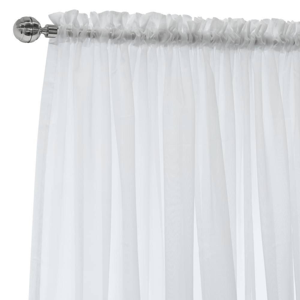 Left. Commonwealth Home Fashions - Habitat Rhapsody Voile Sheer Sheer Texture and Rod Pocket Light Filtering Curtain Panel 104" x 63" White - White.
