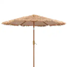 Ainfox - 7.5ft Tiki Patio Umbrella Outdoor Table Umbrella - Nature