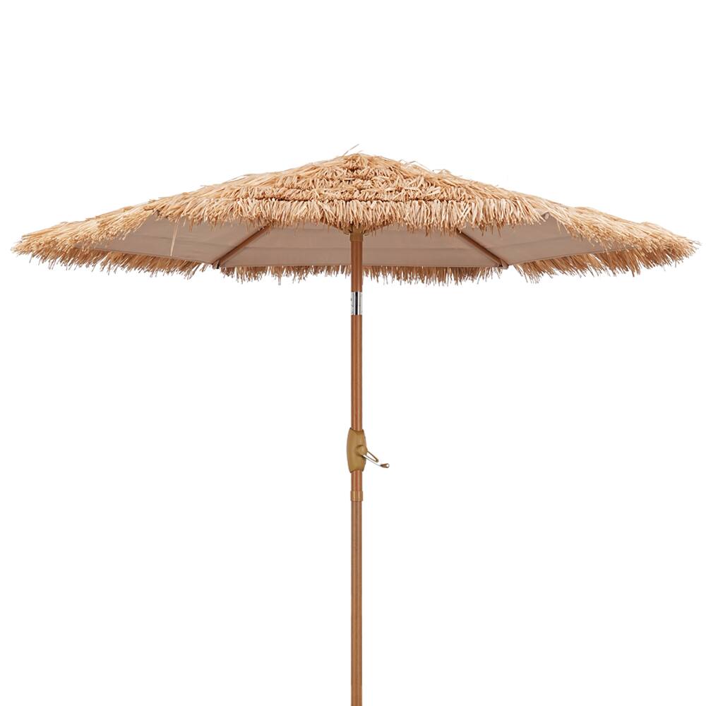 Front. Ainfox - Ainfox 7.5ft Tiki Patio Umbrella Outdoor Table Umbrella - Nature.