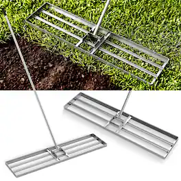 Costway - Lawn Leveling Rake 42" x 10" Heavy Duty Level Lawn Tool for Garden Backyard/Lawn - Silver