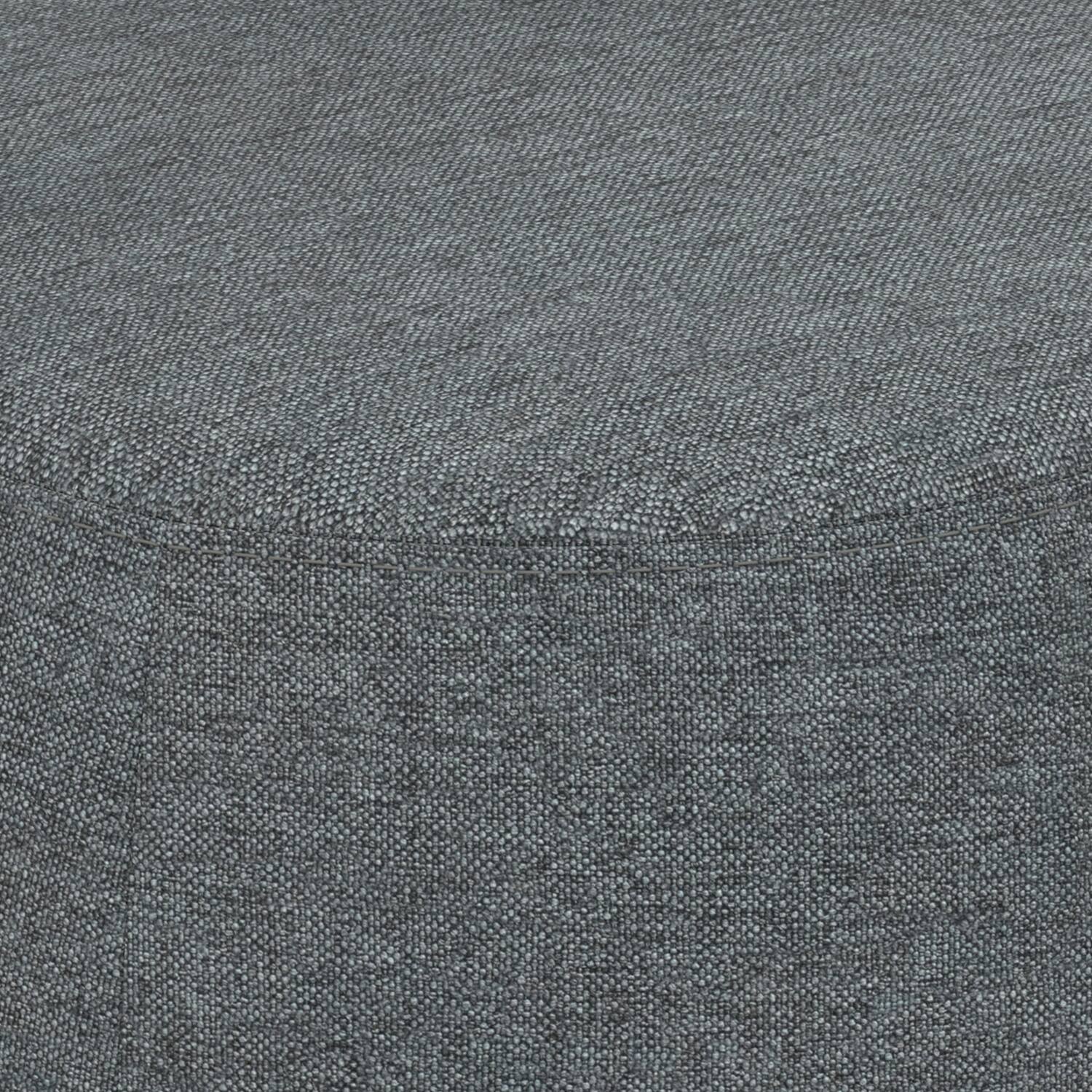 Alt View 6. Simpli Home - Ramsay 16 inch Wide Contemporary Irregular Footstool in Grey  Linen Look Fabric, Fully Assembled - Grey.