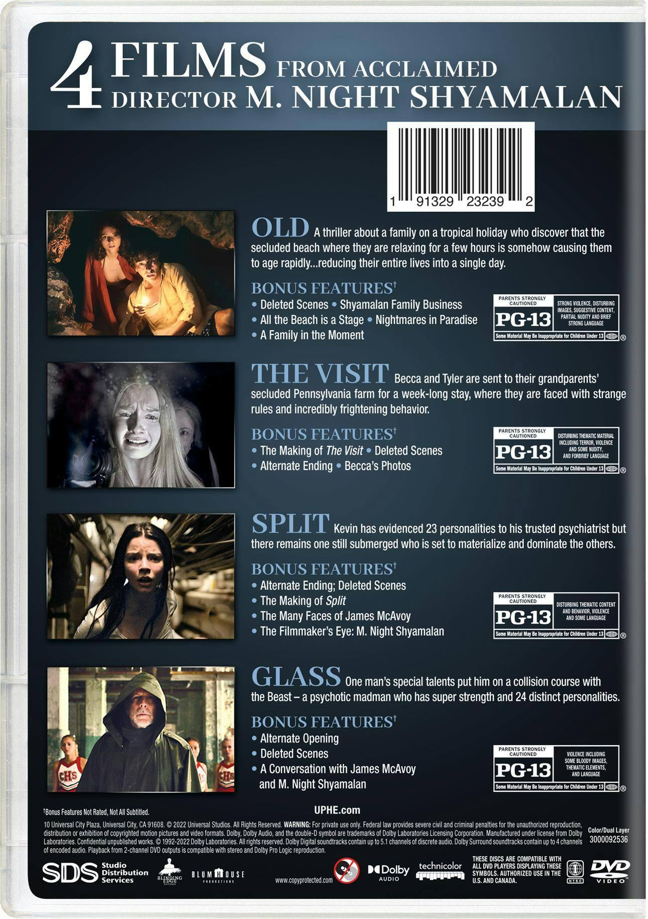 Back. M. Night Shyamalan 4-Movie Collection   - DVD.