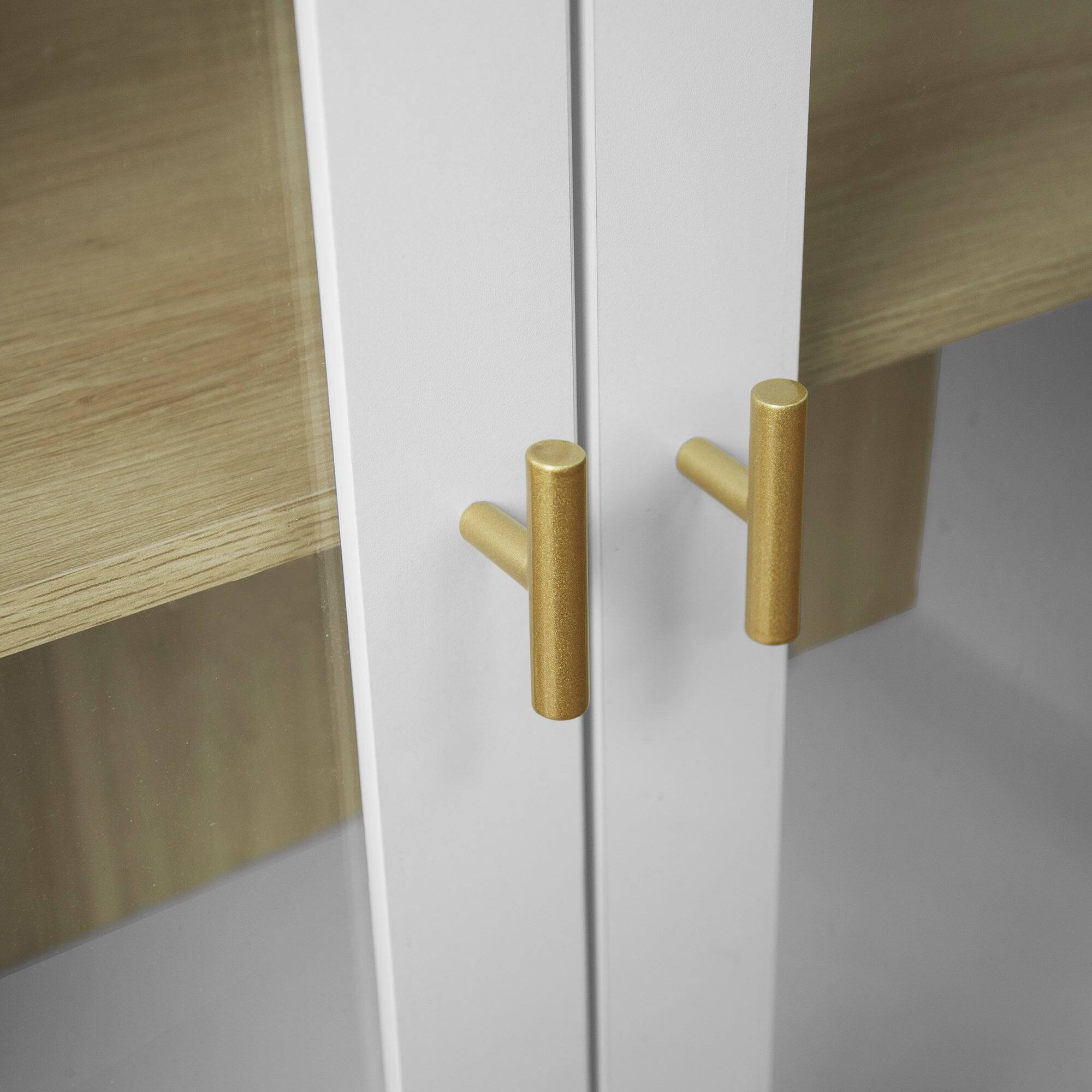 Alt View 4. Boyel Living - Storage Cabinet with Acrylic Door and Gold Metal Handle for Living Room or Dining Room - White.