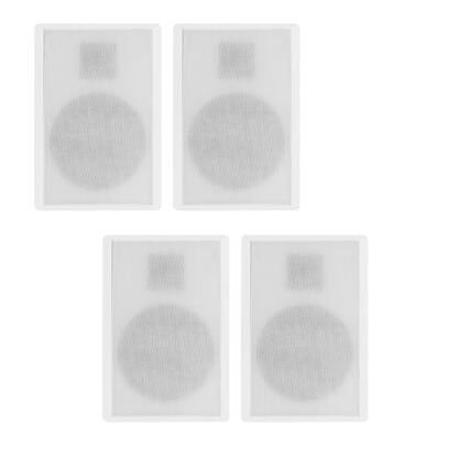 Front. Acoustic Audio by Goldwood - SLM1W Mountable On Wall Slim Speakers Home Theater Wired 2 Pair Pack - White.