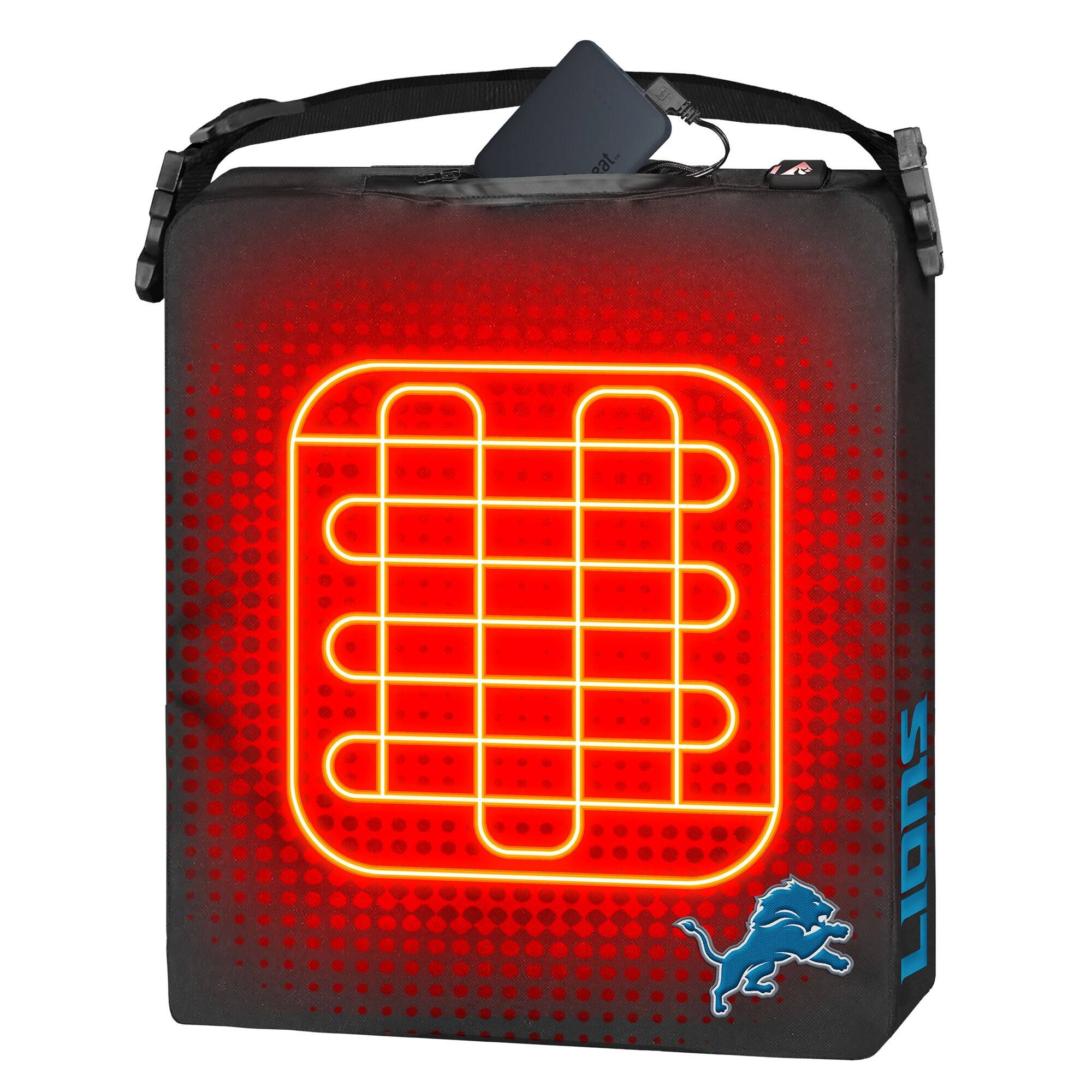 Alt View 1. ActionHeat - Black Detroit Lions 5V Battery Heated Seat Cushion - Black.