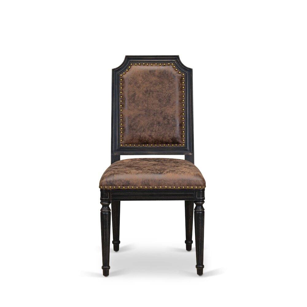 Alt View 2. East West Furniture - Upholstered Chairs - Brown.