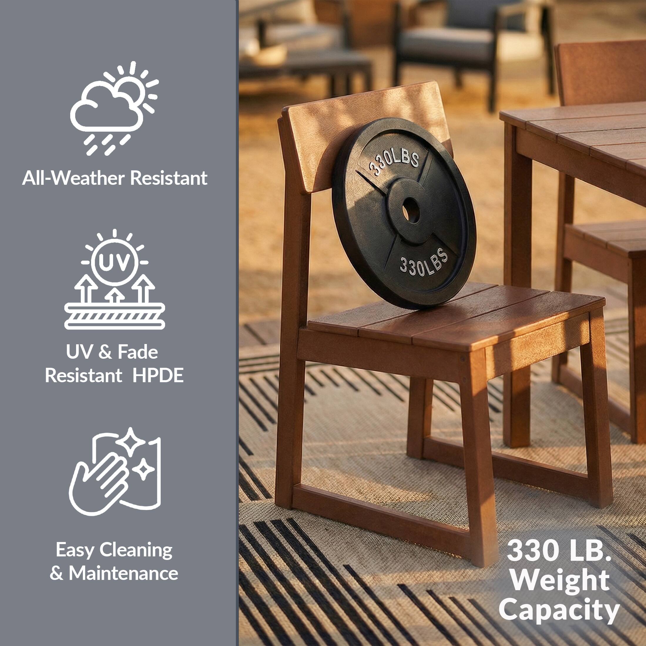 All-Weather Resistant  
UV & Fade Resistant HPDE  
Easy Cleaning & Maintenance  
330 LB. Weight Capacity