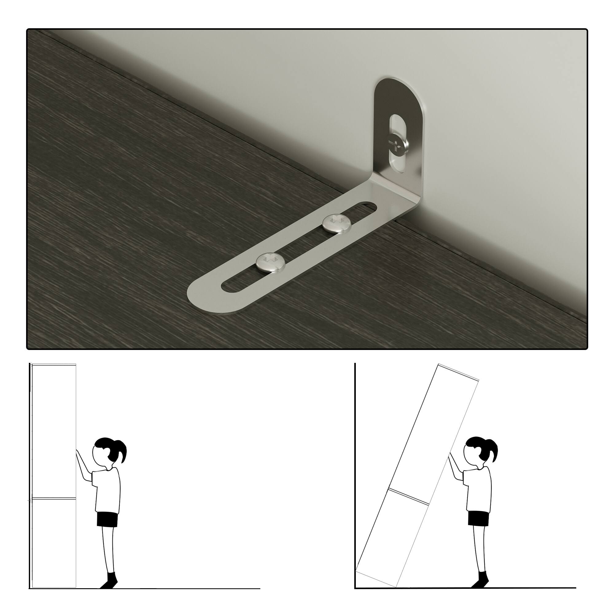 Alt View 4. Famapy - Famapy Tempered Glass - Door Display & Storage Cabinet - Black.