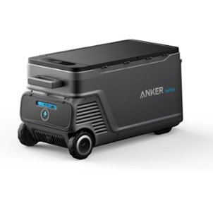 Anker - EverFrost Dual-Zone Portable Cooler 50 with 299 Wh Plug in Battery(New),Refrigerator & Freezer,Powered by AC/DC or Solar - Gray