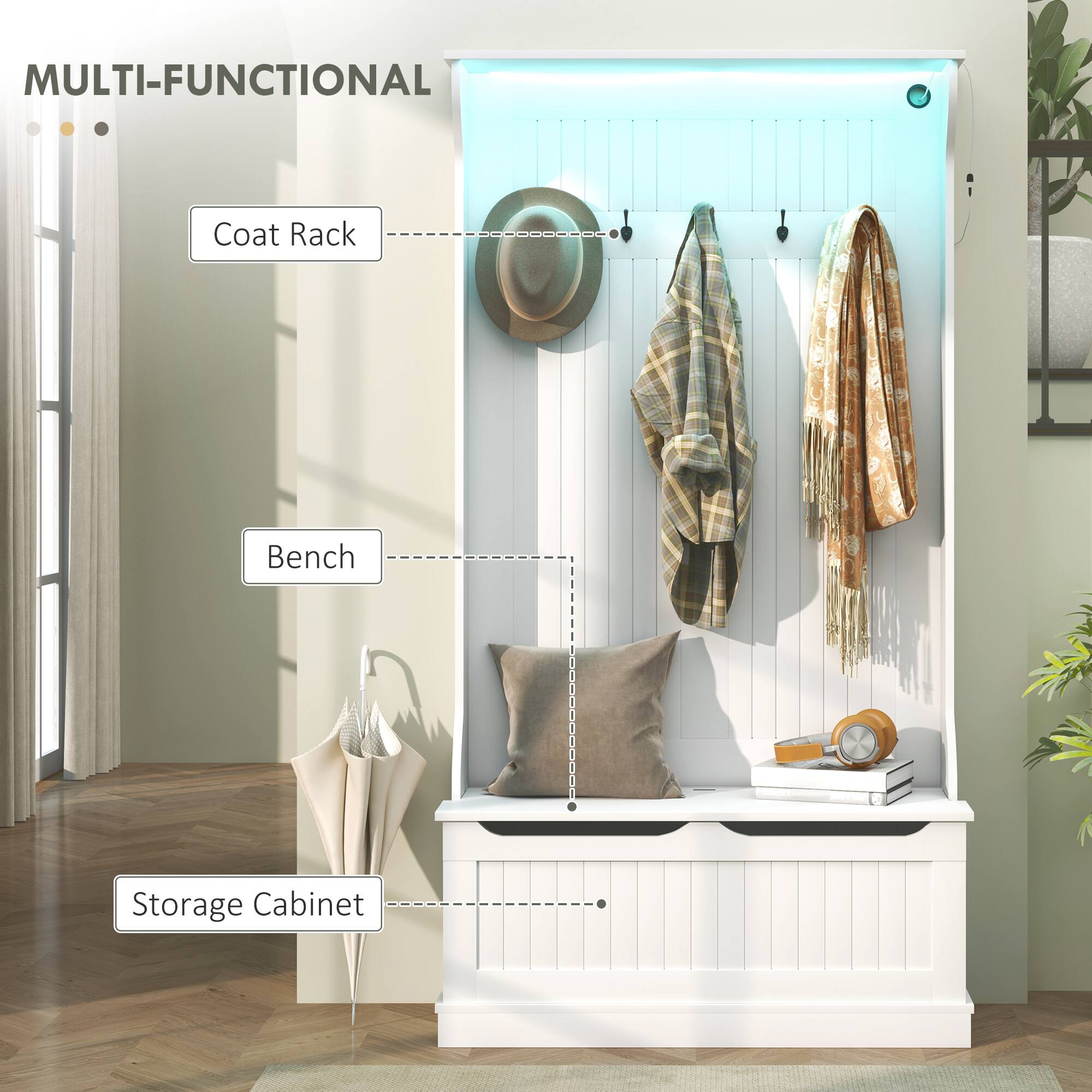 MULTI-FUNCTIONAL
Coat Rack
Bench
Storage Cabinet