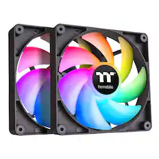 Front. Thermaltake - CT 120 ARGB Sync 120mm Cooling Fan with Daisy-Chain Design (2-Pack) - Black.