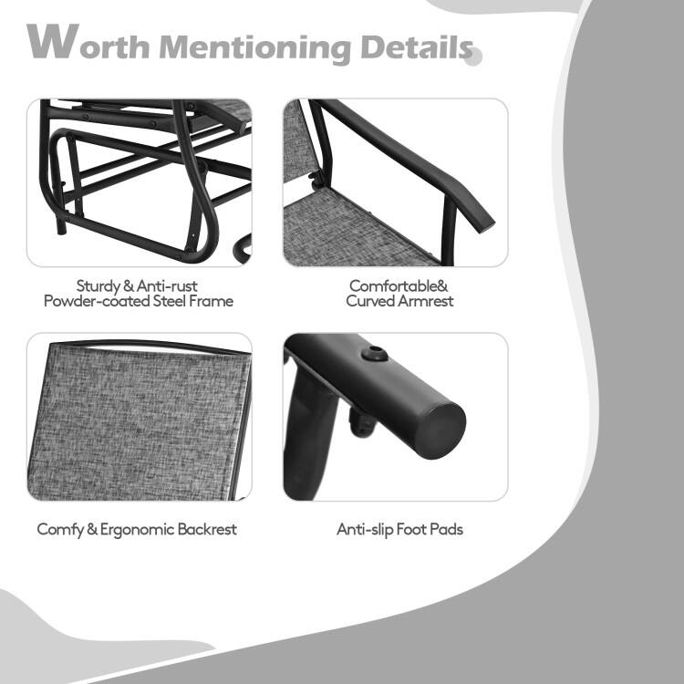 Worth Mentioning Details

- Sturdy & Anti-rust Powder-coated Steel Frame
- Comfortable & Curved Armrest
- Comfy & Ergonomic Backrest
- Anti-slip Foot Pads
