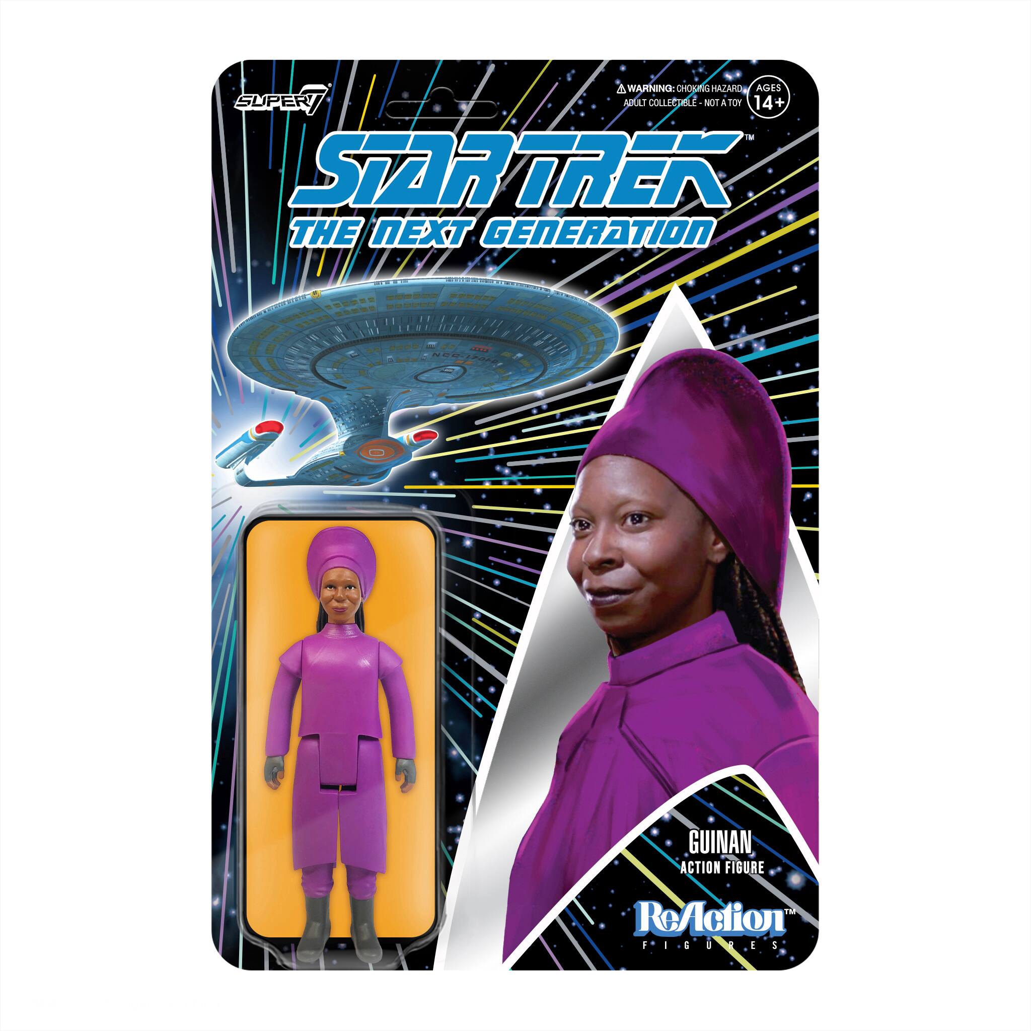 Front. Super7 - ReAction 3.75 in Plastic Star Trek: The Next Generation - Guinan.