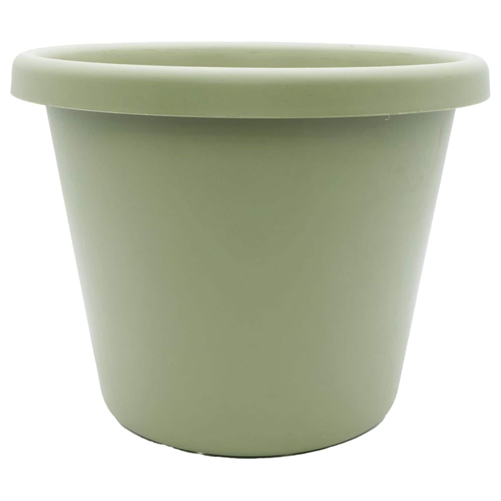 The HC Companies - 15.5 Inch Round Classic Planter, Plastic Plant Pot, Seafoam