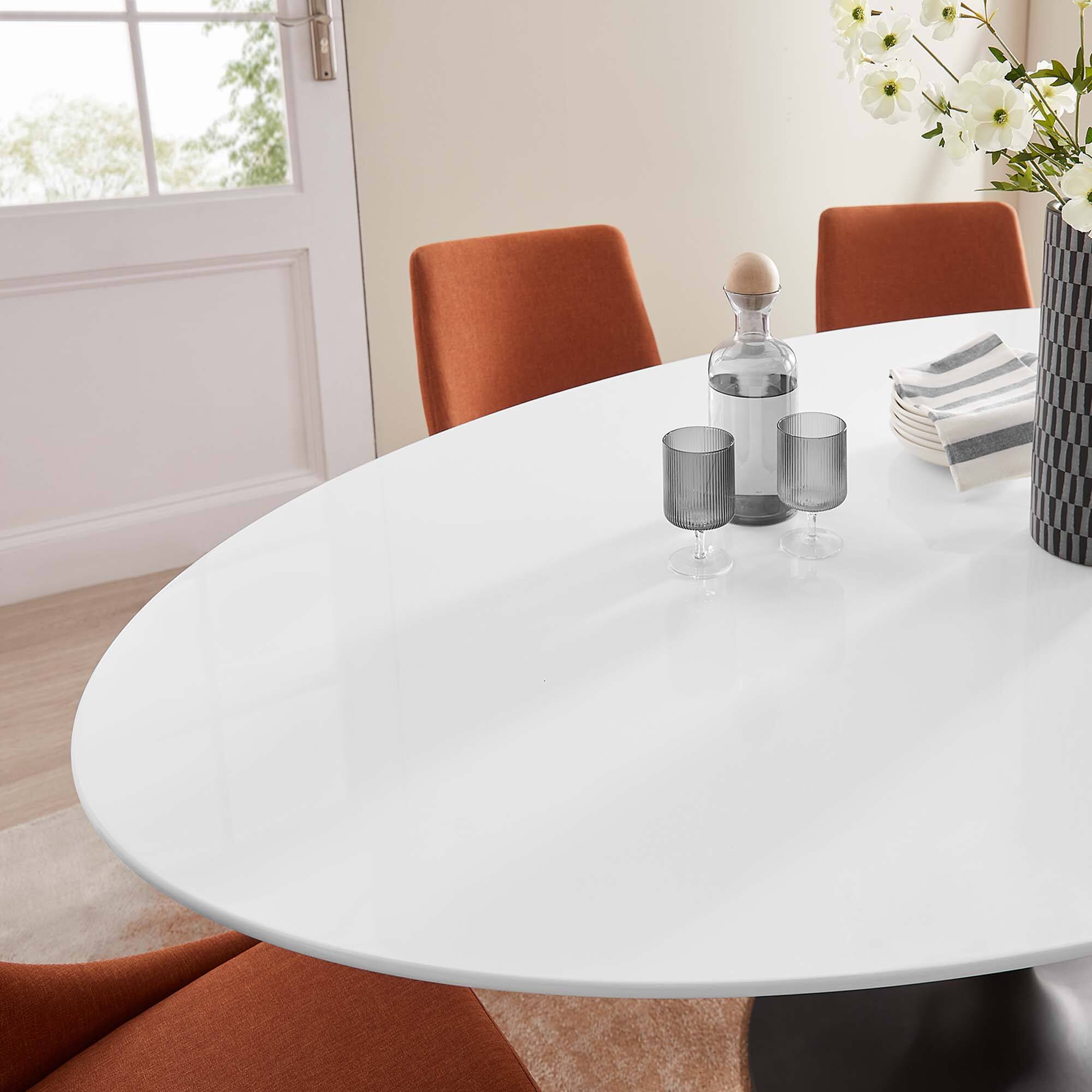 Alt View 6. Modway - Lippa 78" Oval Wood Dining Table by Modway - Black White.