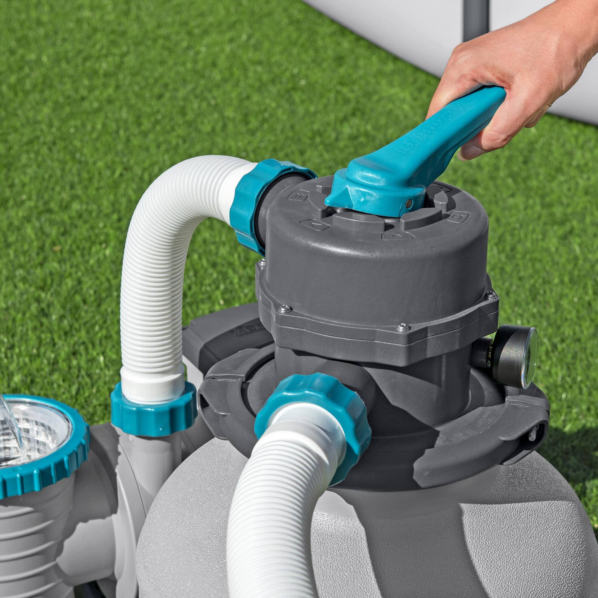 Alt View 4. Bestway - Bestway 2,200 Gallon Sand Filter Pump for Above Ground Outdoor Swimming Pools - Grey.