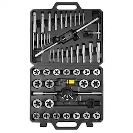 VEVOR - Tap and Die Set, 51-Piece Metric Sizes M6 to M24, with Coarse and Fine Thread Taps and Dies, Wrench, Carrying Case - Black