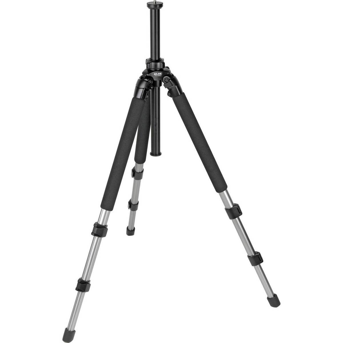 Front. Slik - Slik PRO 700 DX 3-Section Aluminum Tripod Legs, Titanium Finish.