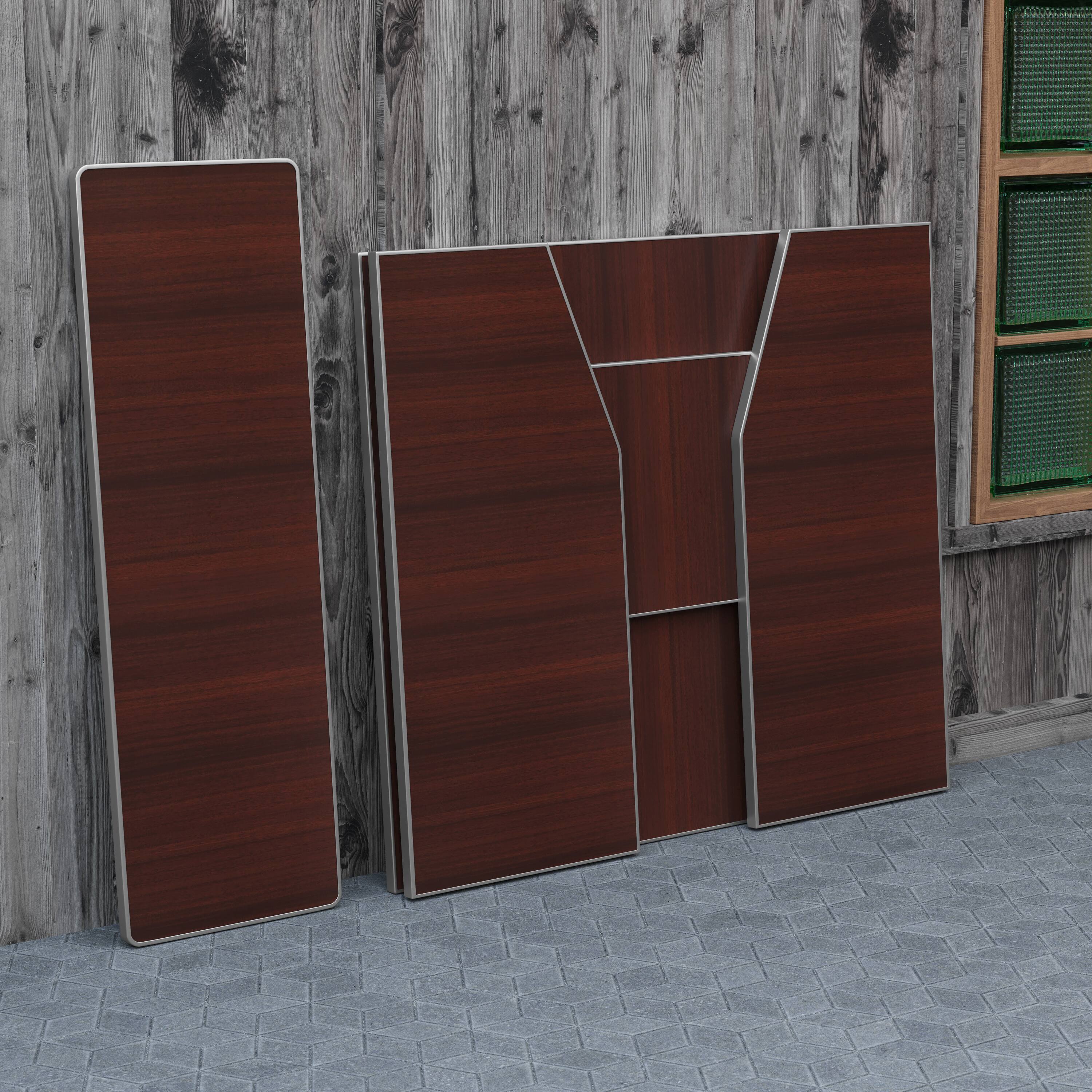 Alt View 3. Flash Furniture - Amara 4' Walnut Woodgrain Laminate Foldable Bar - Portable Event Bar - Brown.