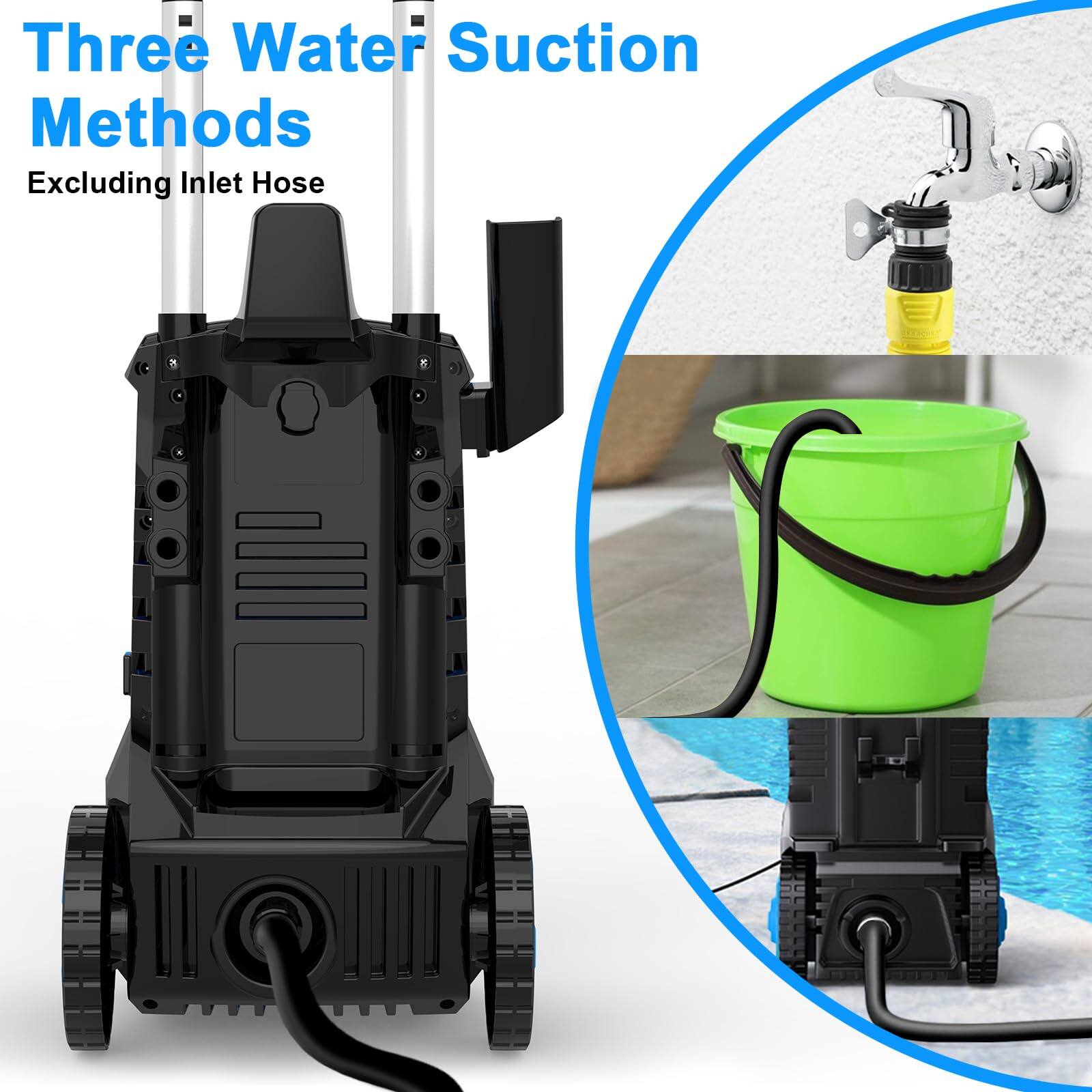 Three Water Suction Methods
Excluding Inlet Hose