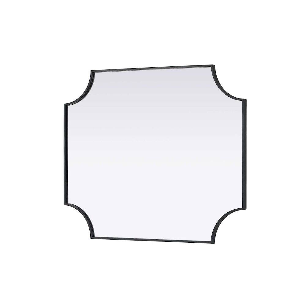 Alt View 1. Elegant Kitchen and Bath - Notched Metal Mirror 30x36 inch in Black - Black.