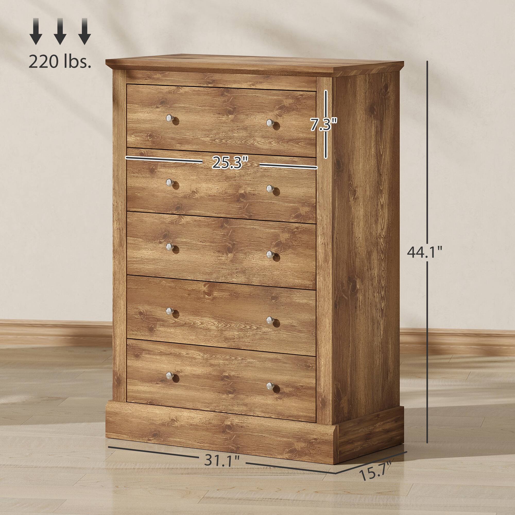 220 lbs., 7.3", 25.3", 44.1", 31.1", 15.7"