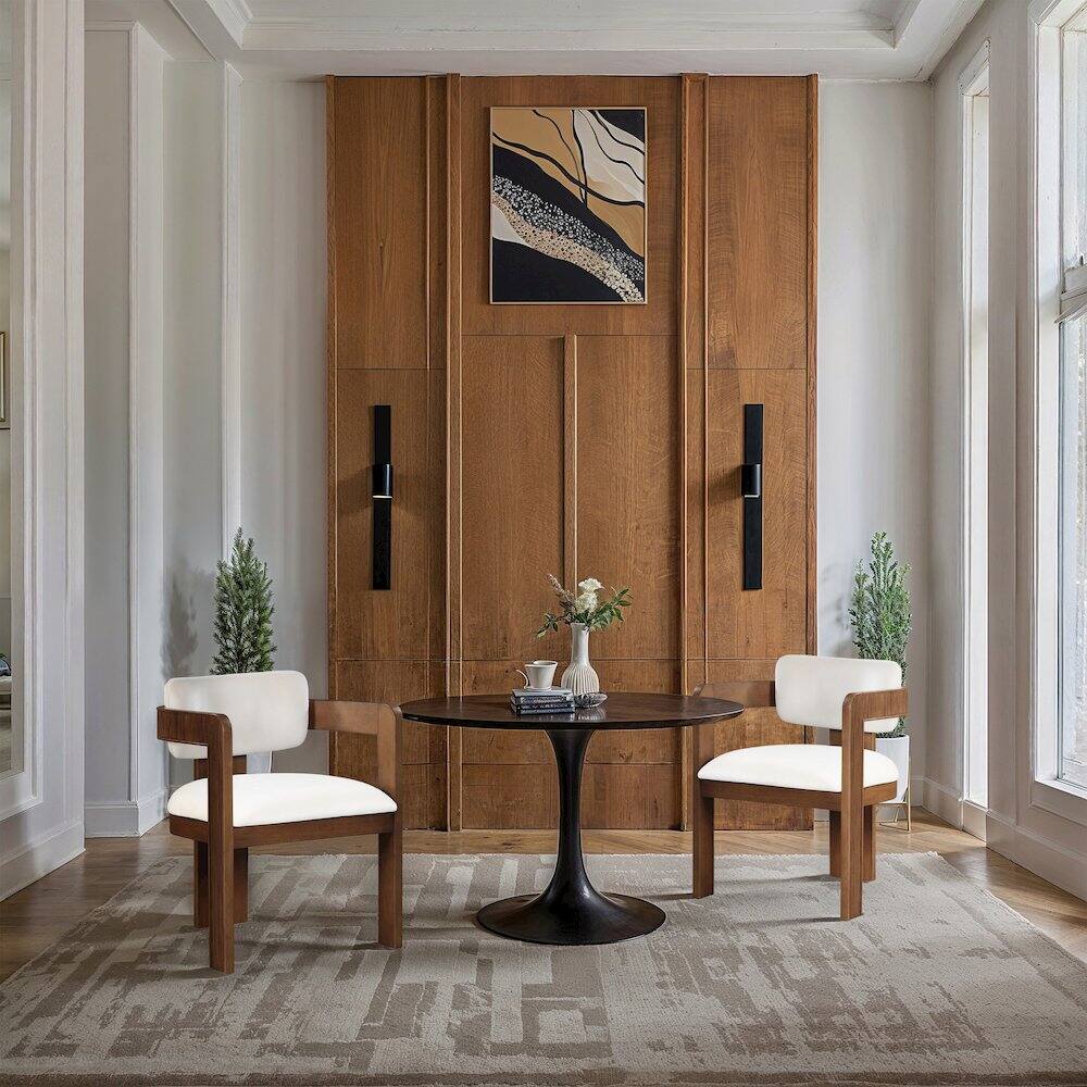 Alt View 1. Meridian Furniture - Sacha Cream Velvet Dining Chair, Set of 2 - Beige.